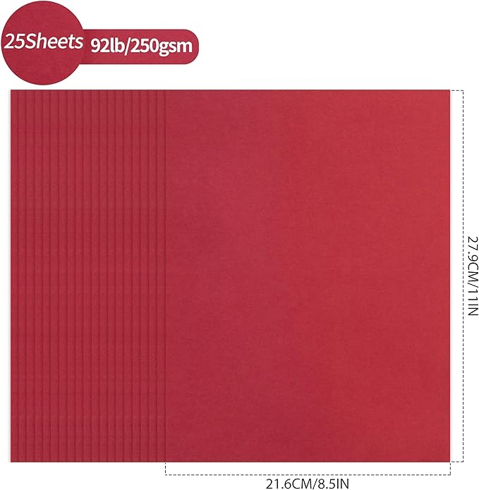 25 Sheets Christmas Red Cardstock - Image 2