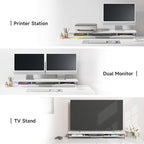 Fenge Acrylic Monitor Stand Riser, 42.5 Inches Dual Monitor Stand - Image 5