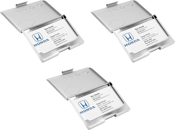 Stephanie Imports Set of 3 Slim & Minimalist Metal Business Card Holder Unisex - Image 3