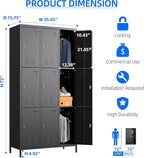 SUPEER 9 Doors Metal Lockers for Employees - Image 3