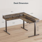 FLEXISPOT 63" L Shaped Standing Desk Electric Corner Table - Image 3