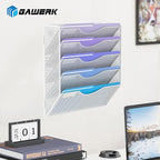 Gawerk 5 Tier Hanging Wall File Organizer, Mesh Mail Paper Orgnization Hanging - Image 6