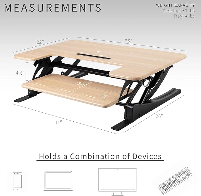 VIVO 36 inch Height Adjustable Stand Up Desk Converter, V Series, Quick Sit to - Image 4