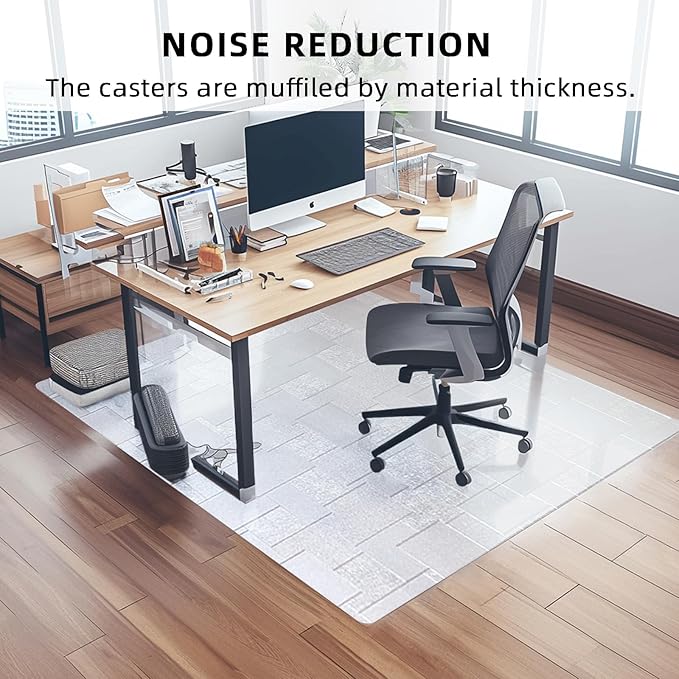 Chair Mat for Hardwood Floor, 63x51 inches Floor Mat Protector for Office Chair - Image 2