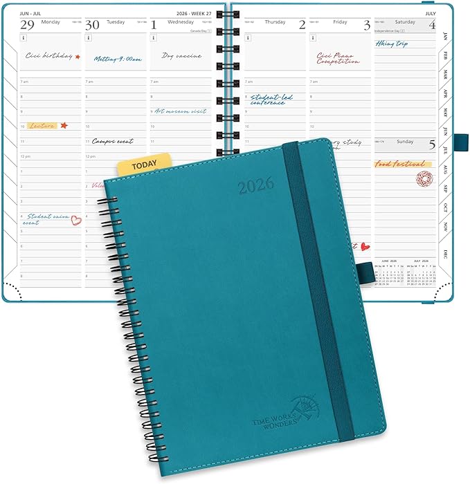 POPRUN 2026 Planner with Hourly Schedule, Vertical Layout by POPRUN
