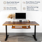 Standing Desk with Keyboard Tray – Walnut Solid Wood Desk, Natural Live Edge - Image 4