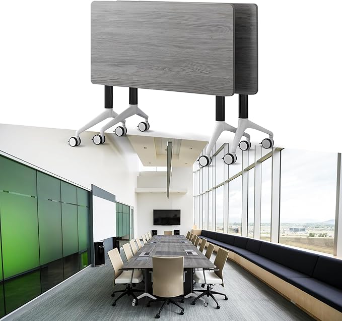 Goakwwuz Conference Room Table, Folding Conference Tables, Thicken Grey Tabletop by Goakwwuz