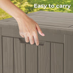 Decksplore 35 Gallon Outdoor Storage Box Waterproof Lockable Resin Deck Box - Image 4