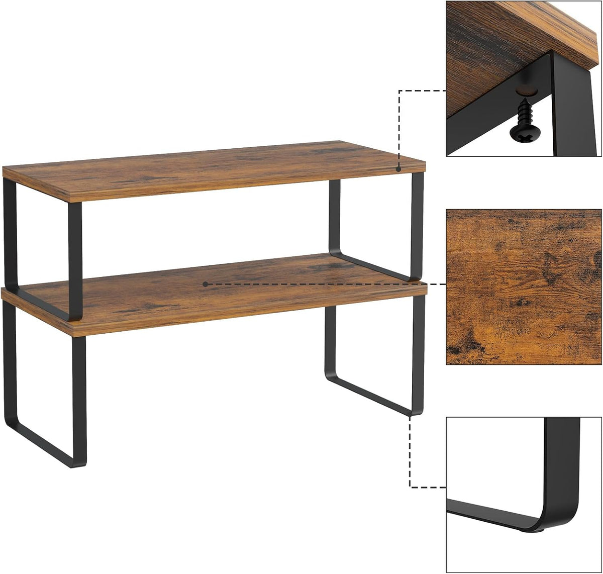NEX Cabinet Organizer Shelf, Kitchen Counter Shelves Set of 4