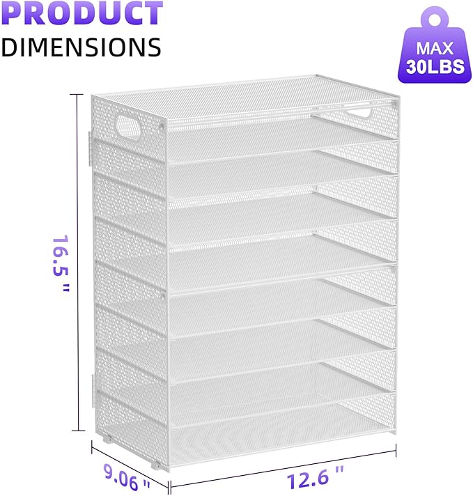 Marbrasse Paper Organizer Letter Tray, 9 Tier Mesh File Organizer - Image 5