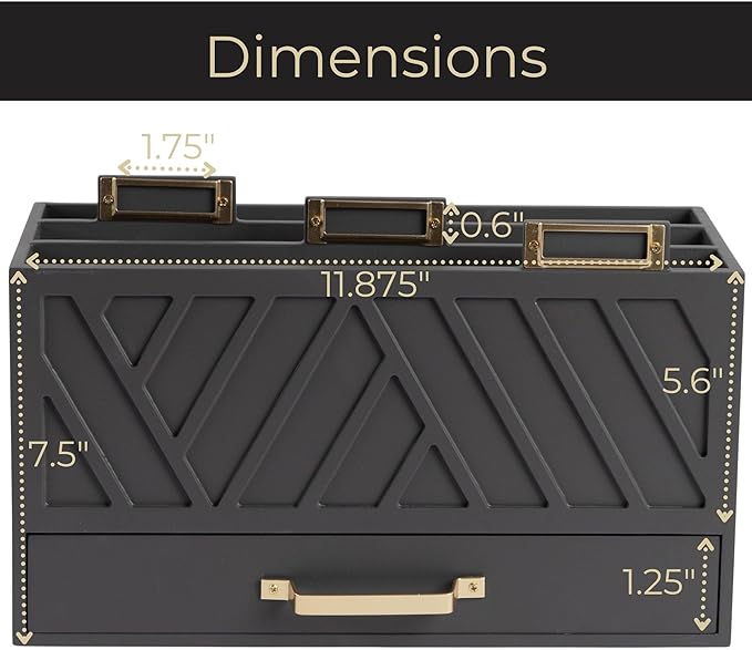 BLU MONACO | Grey Three-Tier Desktop Mail Organizer - Image 6
