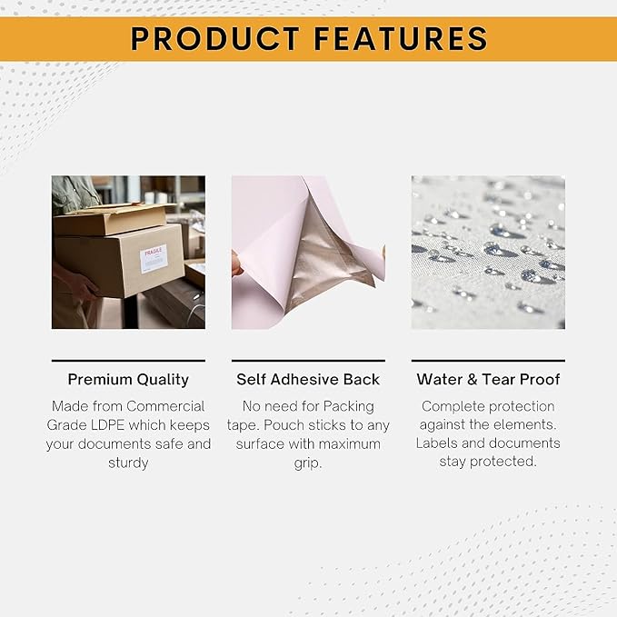 100 Pack 7"x10" Shipping Label Sleeves – Clear Self-Adhesive Packing Slip - Image 3