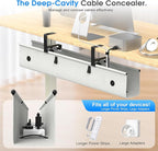 KIGJU Under Desk Cable Management Tray, 40-inch No-Drill Cord Organizer - Image 3