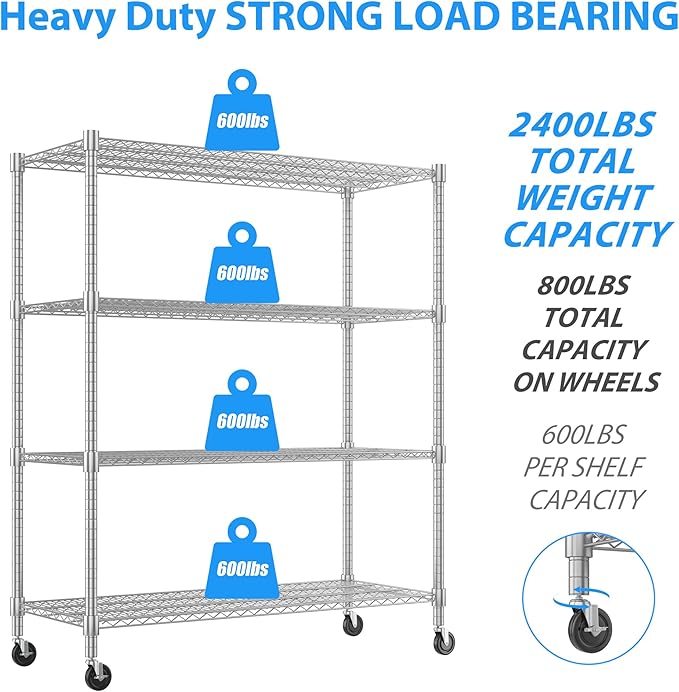 Homdox 4-Tier Heavy Duty Metal Shelves - Image 6