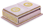 ihvan online, The Holy Arabic Quran Gift Set, Book Stand Holder, Desktop Quran Holder, Rehal, Velvet Covered Chest Rihal, Decorative Islamic Gifts for Muslims, Pink