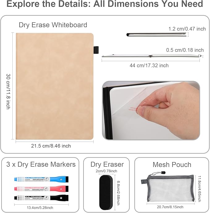 AGM Portable White Board Dry Erase Notebook, Small Travel Dry Erase Board - Image 4