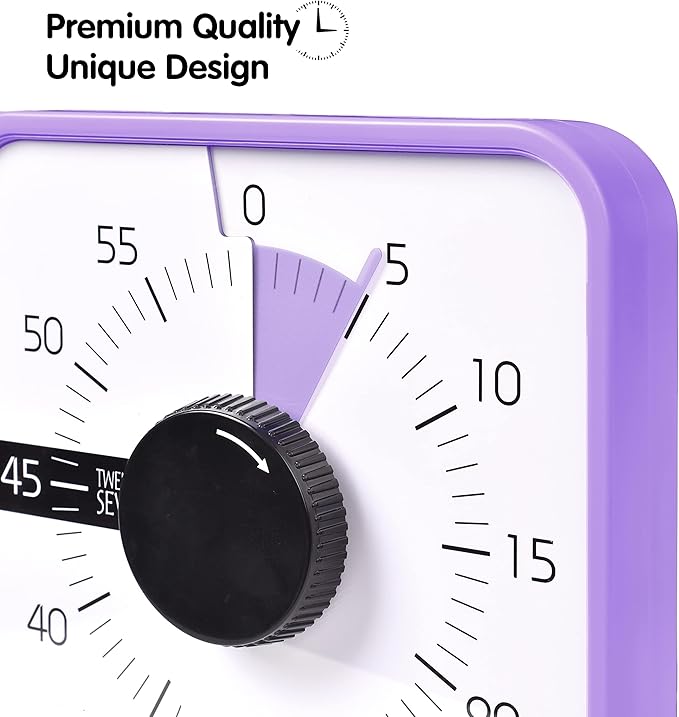 TWENTY5 SEVEN Countdown Timer 7.5 inch; 60 Minute 1 Hour Visual Timer – - Image 4