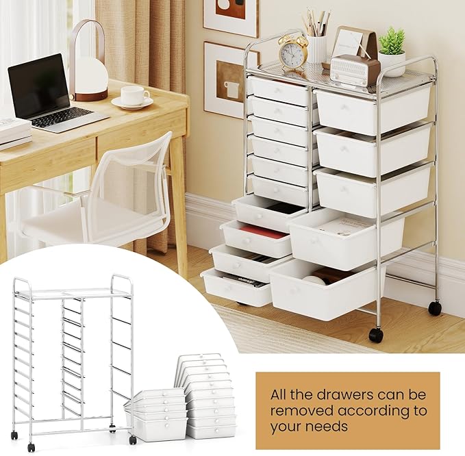 Giantex 15 Drawer Rolling Cart - Image 7