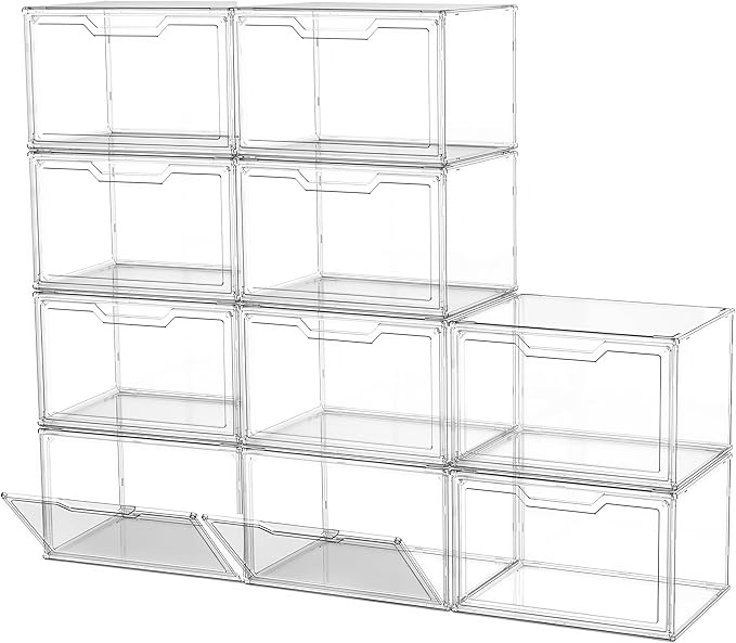 KOKOIN Magnetic Acrylic Clear Shoe Boxes – 360° Transparent Stackable Sneaker by KOKOIN