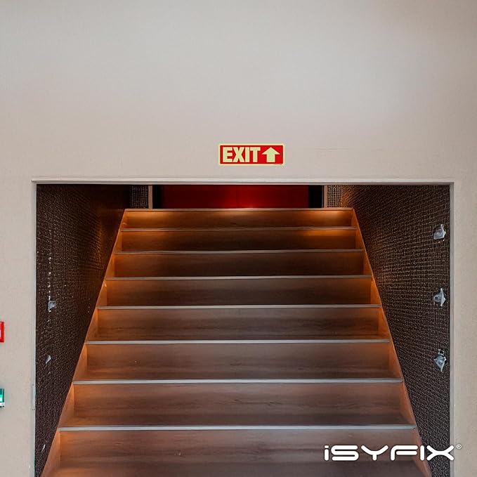iSYFIX Exit Signs with Directional Up Arrow, Glow in the Dark, Photoluminescent - Image 5