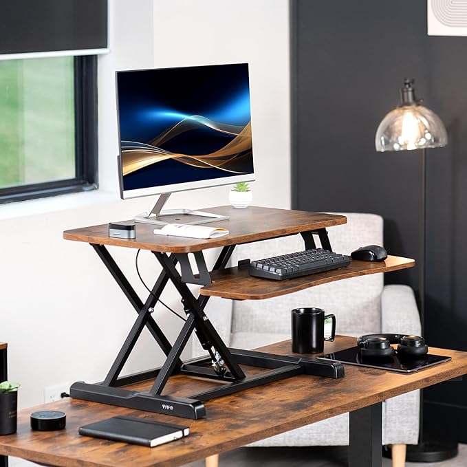 VIVO 28 inch Desk Converter, K Series, Height Adjustable Sit to Stand Riser - Image 2