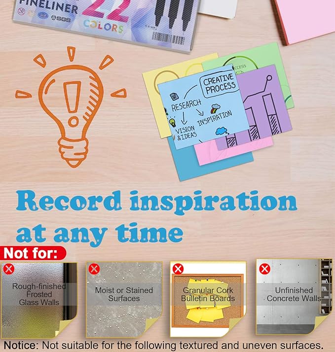 MyLifeUNIT Sticky Notes 3x3, Bulk Pack 54 Note Pads 5400 Sheets - Image 6
