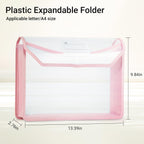 Plastic Expanding File Folder, Clear Envelopes Fit Letter & A4 Size, Folders for Documents with Snap Closure, No Dividers, Large Capacity (3, Cool Colors)