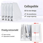 SAYEEC Collapsible Magazine Holder Plastic Desktop 4 Compartment File Desk - Image 3