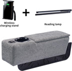Multifunctional Sofa Armrest, Couch Armrest with Wireless Charge Stand, Removable Couch Caddy with Storage,Including LED Reading Light