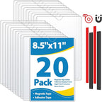 20 Pack Wall Sign Holder 8.5x11 Magnetic Plastic Sign Holder by VAIIGO