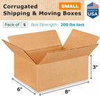 Small Moving & Shipping Boxes 8 x 6 x 3 inches - Image 2