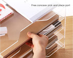 HeZone Acrylic Paper Letter Tray Organizer, 5 Tiers, Transparent, Rectangular - Image 7