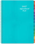 2027 Weekly Appointment Book & Planner - Daily Hourly Planner 2027, 9" x 11", January 2027 - December 2027, 30-Minute Interval, Lay - Flat, Spiral Binding, Thick Paper - Teal Green
