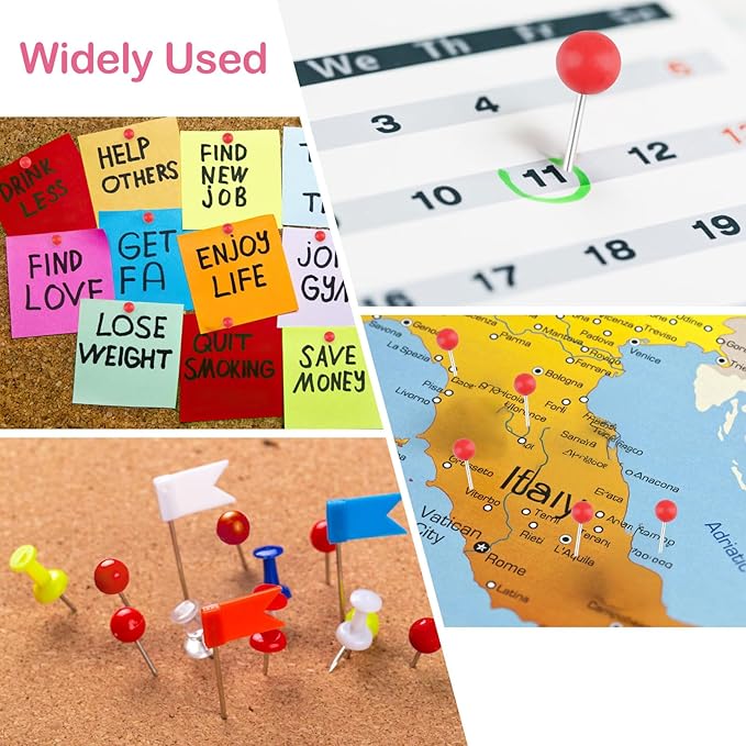 1000 Pcs Multi-Color Push Pins, Map Pins - Image 6