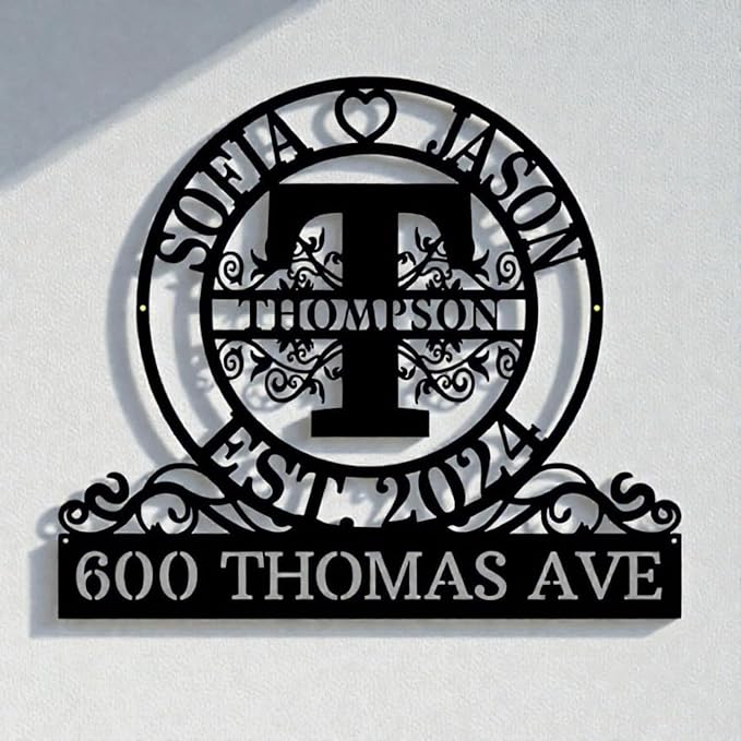 Custom Metal Signs | Personalized Monogram Name Sign | Outdoor Wall Art - Image 5