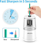 JARLINK Electric Pencil Sharpener, Heavy-Duty Helical Blade to Fast Sharpen - Image 2