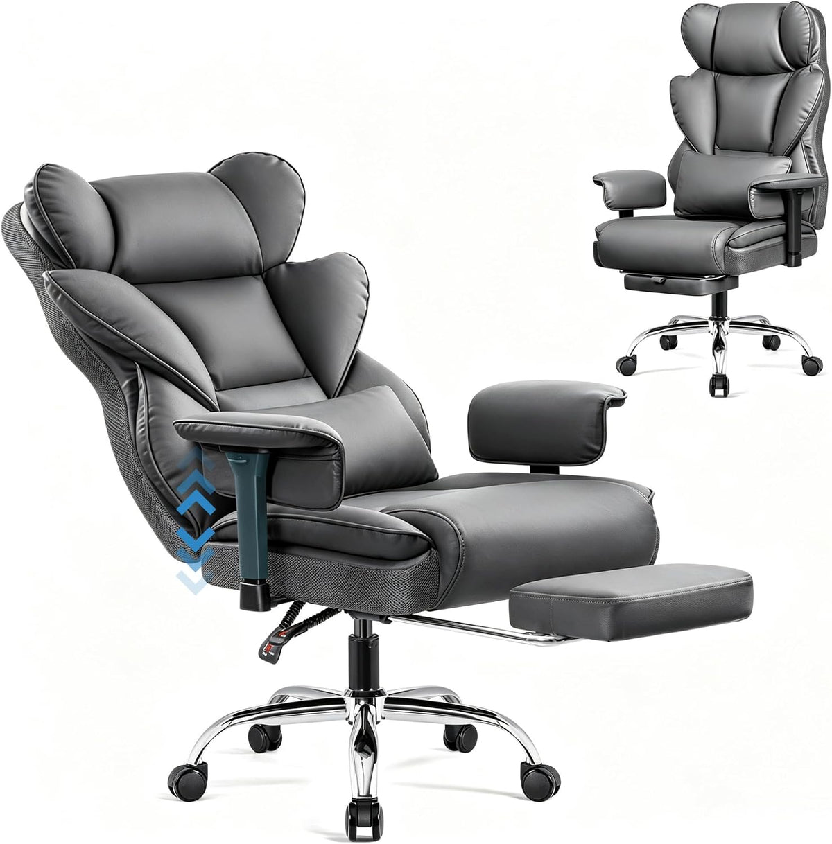 Big & Tall Office Chair 400 LBS with Lumbar Support & Footrest