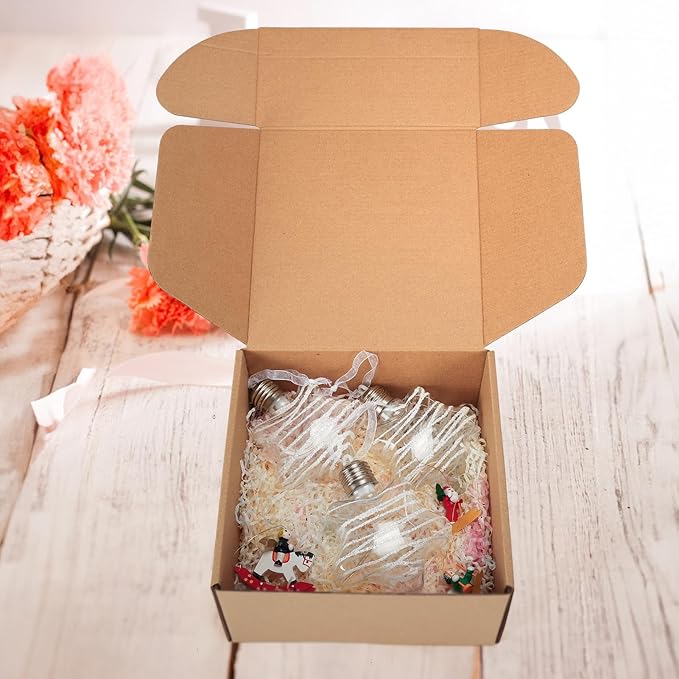 PHAREGE 8x8x4 inch Gift Shipping Boxes 6 Pack Brown, Tab Lock Tuck Top Mailing - Image 3