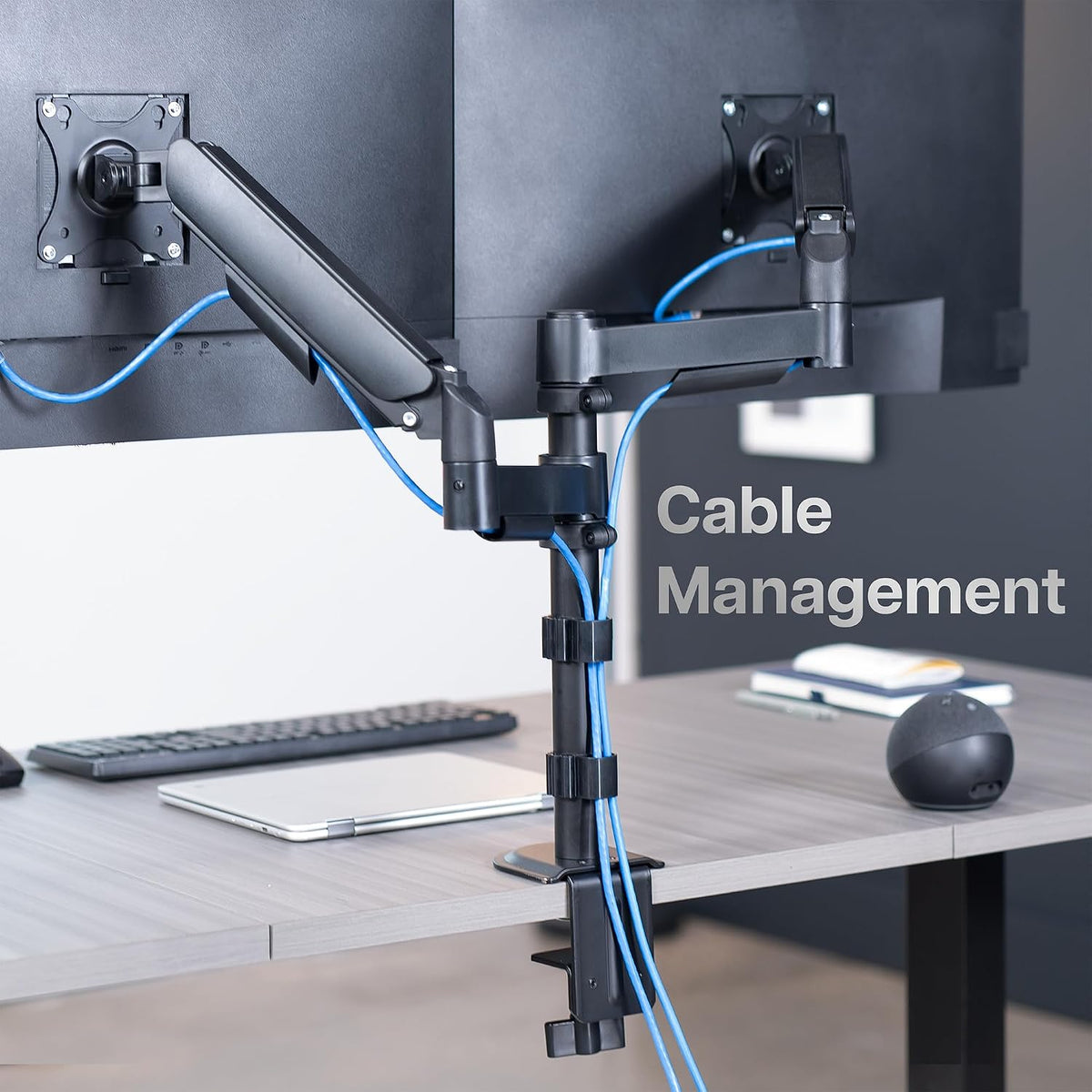 VIVO 17 to 32 inch Dual Mechanical Monitor Mount, 2 Tension Spring Arms, Adju...