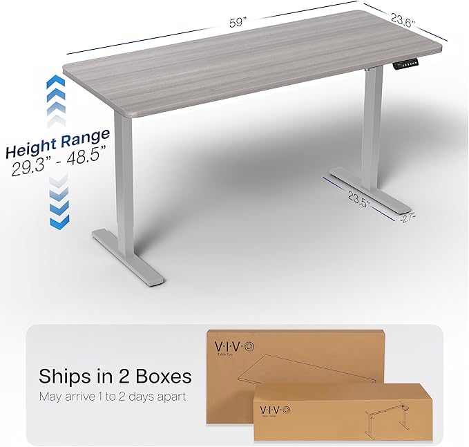 VIVO Electric 60 x 24 in Standing Desk, Memory Height Adjustment, 1B Series - Image 3