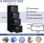 4 drawer file cabinet, filing cabinets for home, close-up detail
