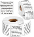 500 White 1.5" Cottage Food Allergy Warning Homemade Stickers | Square Bakery Labels For Baked Goods, Thermal Made In A Home Kitchen Sticker, Sourdough Bread Cookie Ingredient Sticker