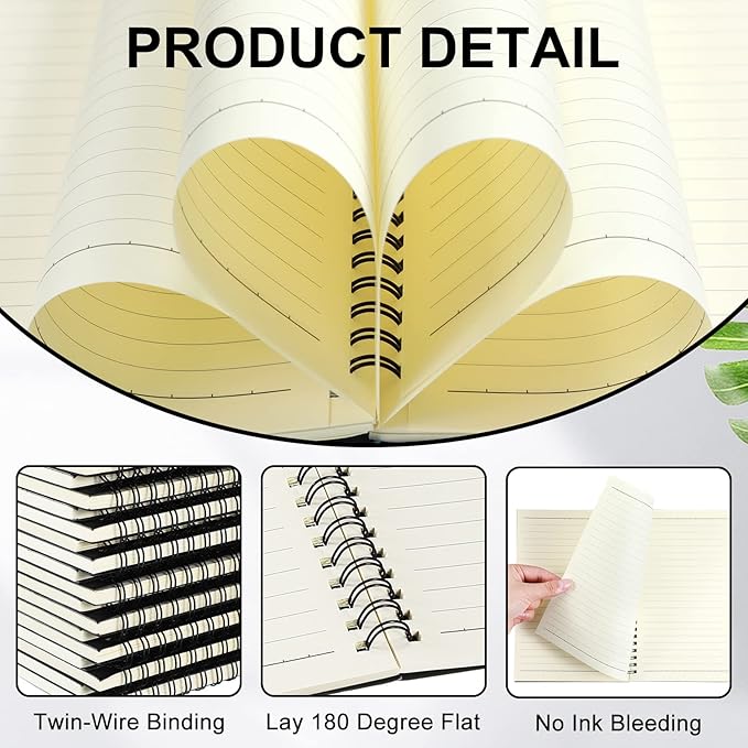 Yahenda 200 Pcs Spiral Notebook Bulk A5 Journal Lined 8.3'' x 5.5'' Writing - Image 4