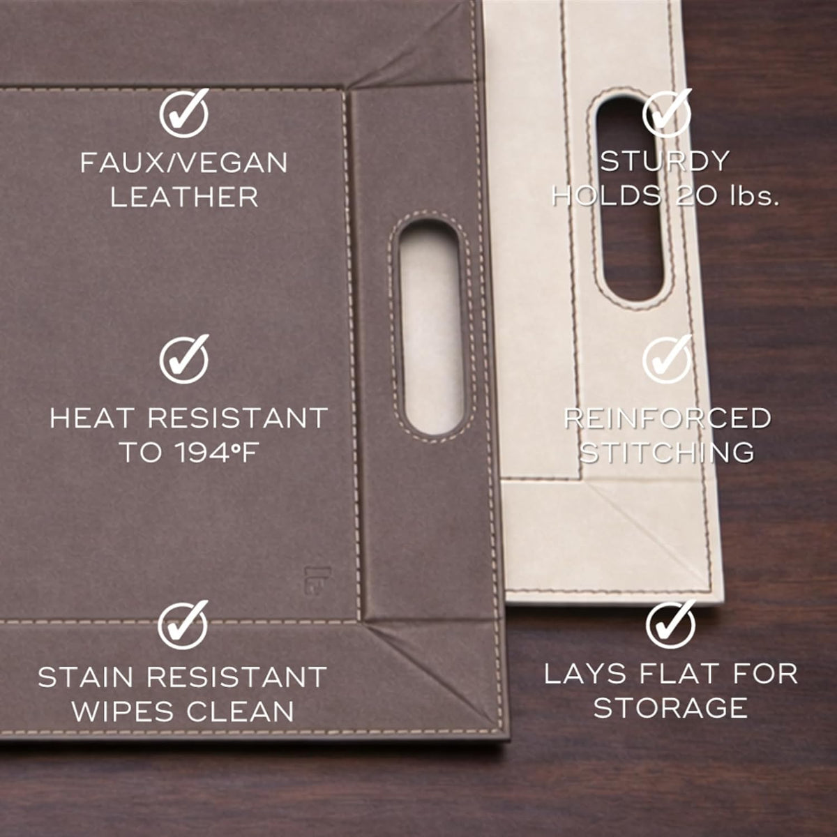 2-in-1 Serving Tray & Placemat | Faux Leather & Reversible