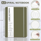 ABERLLS Green Lined Spiral Journal Notebook - Image 2