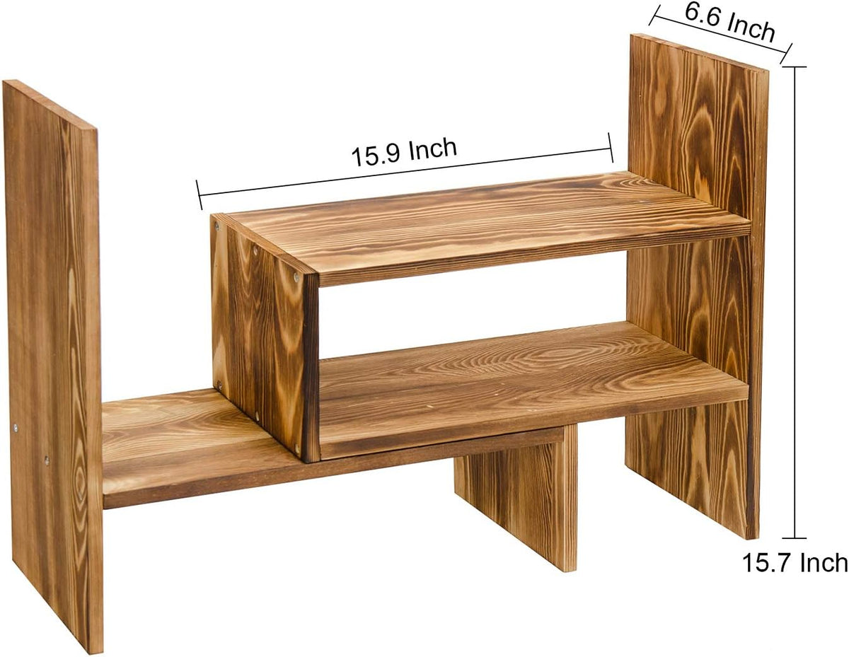 Adjustable Extendable Natural Wood Desktop Organizer Caddy Desk Organizer Cou...