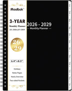 2026-2029 Monthly Planner/Calendar - 3 Year Monthly Planner 2026-2029, July 2026 - June 2029, 6.4" x 8.5", 36 Months Planner with Tabs, 30 Notes Pages, Double-Side Pocket, Holidays, Julian Dates