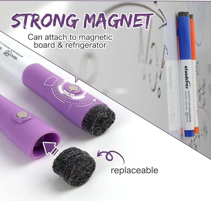 cloudriver Magnetic Dry Erase Markers, 48 Pack Whiteboard Markers - Image 4