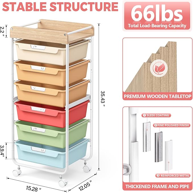Rolling Storage Utility Cart - Image 3