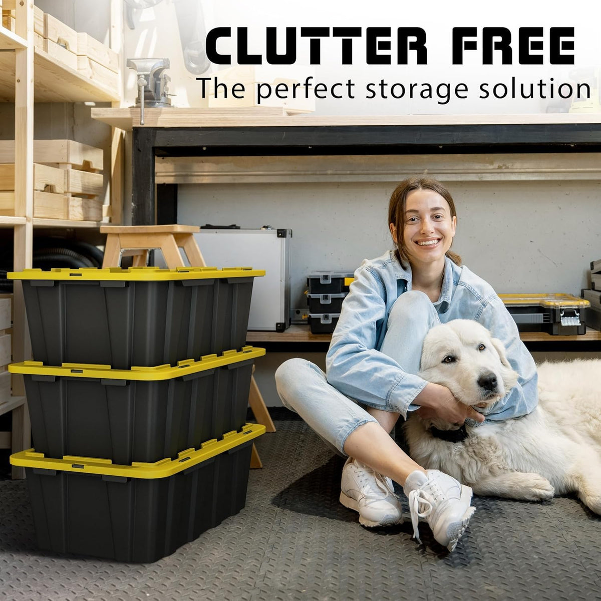of 12 gallon medium black & yellow storage shown in use